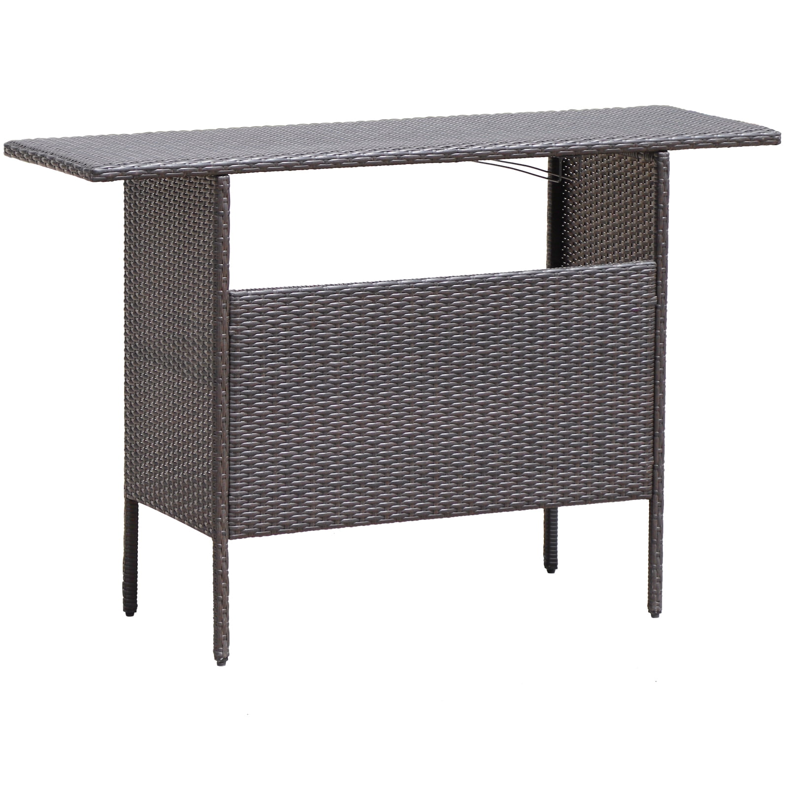 Patiojoy Outdoor Garden Patio Rattan Wicker Dining Table Bar Table