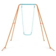 thumbnail image 1 of Patiojoy Outdoor Kids Metal Swing Set with Frame Steel Stand Heavy Duty Metal A-Frame Orange, 1 of 8