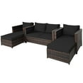 thumbnail image 1 of Patiojoy Outdoor Wicker Coversation Set with Removable Cushions Black, 5 Piece, 1 of 6