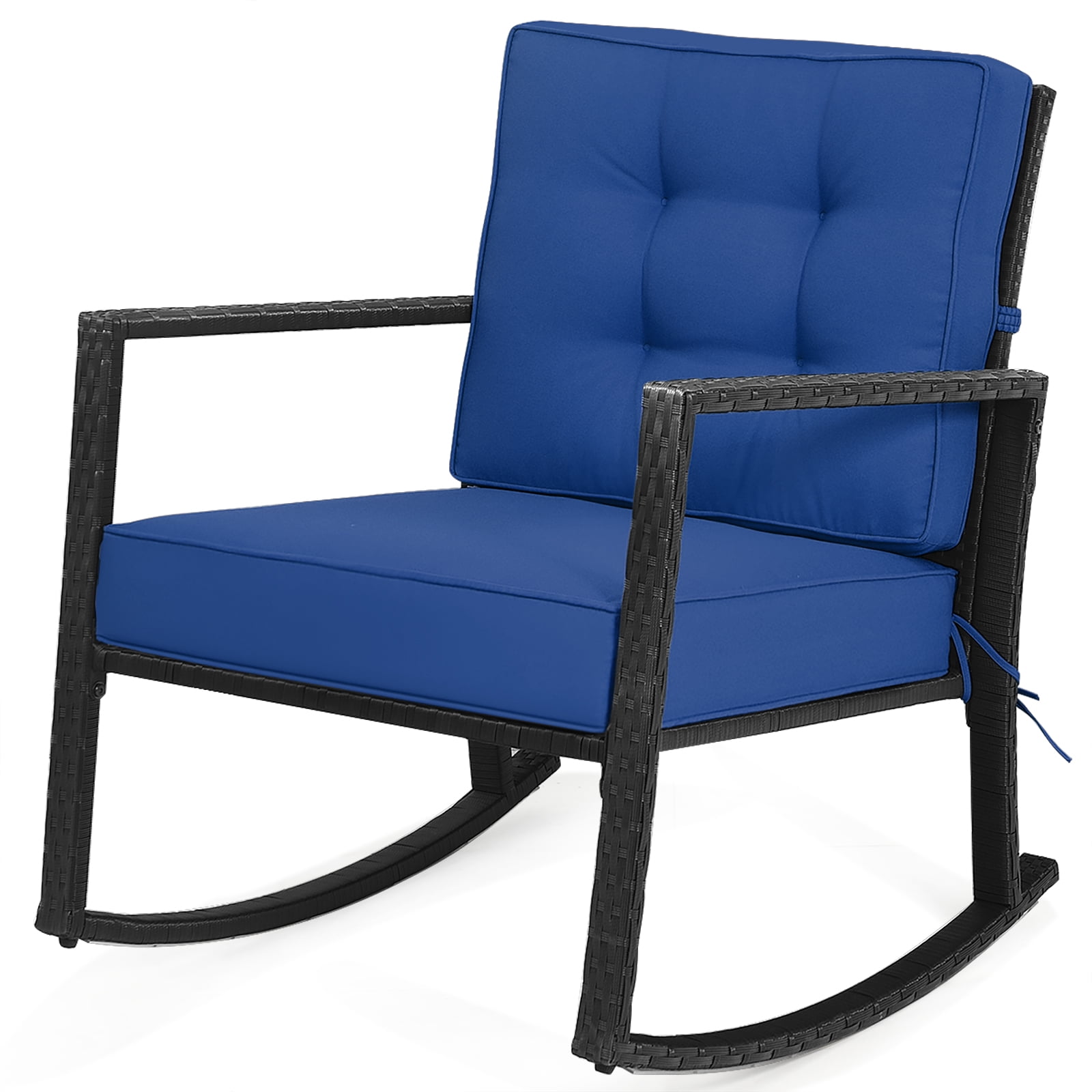 Waterproof Wicker Rocker Patiojoy Outdoor Wicker Rocking Chair Glider Rattan Rocker Recliner ...
