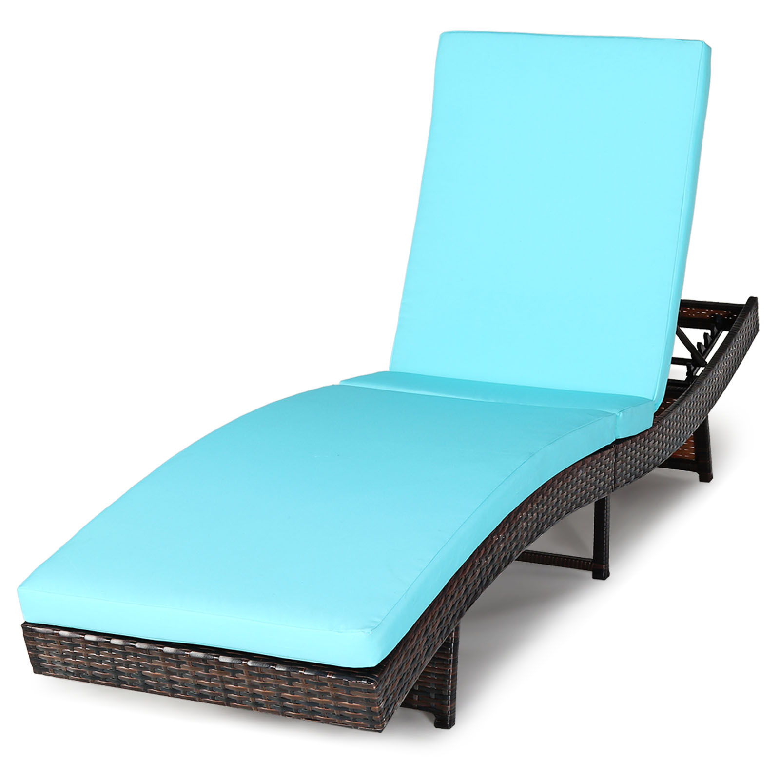 Patiojoy Patio Adjustable Rattan Chaise Lounge Chair Folding Reclining Wicker Chair - image 1 of 10