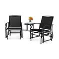 thumbnail image 1 of Patiojoy Patio Double Rocking Chair Outdoor 2-Seat Swing Glider Chair W/ Center Table & Umbrella Hole Black, 1 of 10