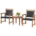 thumbnail image 1 of Patiojoy Rattan Bistro Set 3-Piece Outdoor Acacia with Table and Chairs, Brown, 1 of 6