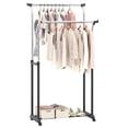 thumbnail image 1 of Patiojoy Rolling Clothes Rack Double Rod Garment Rack with Adjustable Height, 1 of 9