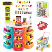 Patiojoy Supermarket Playset for Kids Grocery Store Toy Multi-color