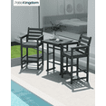 thumbnail image 1 of Patiokingdom Balcony Adirondack Chairs and Table 3 Pieces Set, Adirondack Bar Height Chairs Set of 2 and Bar Table, Outdoor Bar Stools Set for Bistro, Poolside, Backyard, Gray, 1 of 10