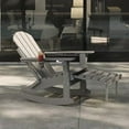 thumbnail image 1 of Patiokingdom Folding Adjustable Adirondack Rocking Chair with Retractable Ottoman and Cup Holders - Weather-Resistant Outdoor HDPE Recliner for Poolside, Patio, Lawn, Garden - Gray, 1 of 8