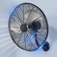 thumbnail image 1 of Patiosunny 20'' Industrial Wall Mounted Fan, 180W High Power 3 Speed Adjustable Oscillating Fan, Commercial Wall Fan for Garage, Workshop, Warehouse,Black, 1 of 10