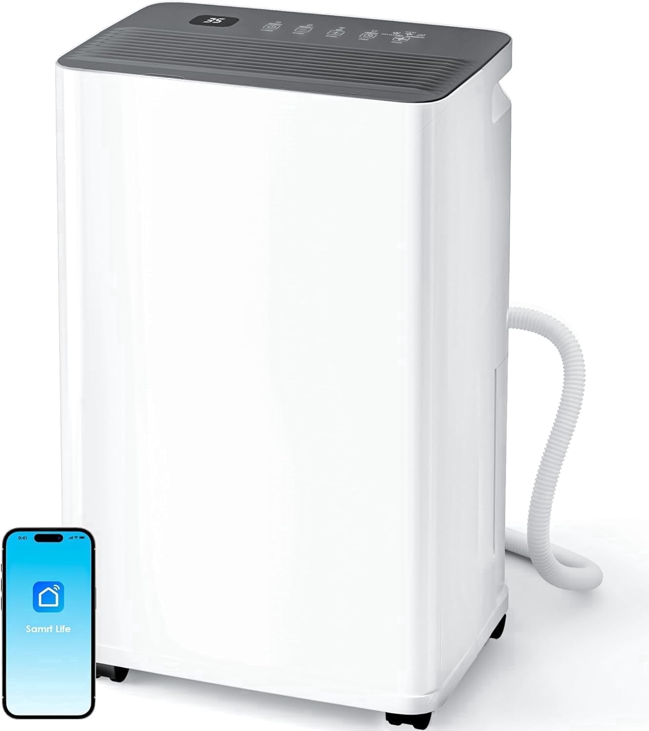 Patiosunny Smart Dehumidifier, Smart App WiFi Control, 24 H Timer, Auto-Defrost, Child Lock & Drain Hose Included, Ideal for Living Rooms, Bathrooms, Bedrooms, and Garages