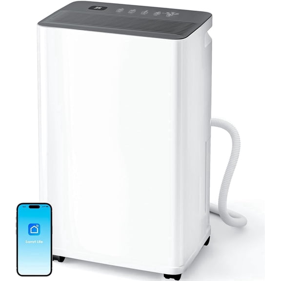 Patiosunny Smart Dehumidifier, Smart App WiFi Control, 24 H Timer, Auto-Defrost, Child Lock & Drain Hose Included, Ideal for Living Rooms, Bathrooms, Bedrooms, and Garages