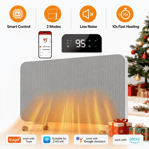 UrbanSync 32-inch 10s Heating Convection Panel Space Heater for Indoor Use Large Room, 1500W Heater with Thermostat, Wall Mount & Standing, Smart WiFi App Control & Energy Saving & Quiet