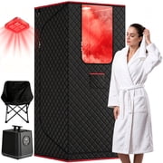 Patiosunny Portable Steam Infrared Sauna with Red Light