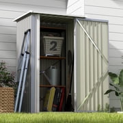 Patiowell 3 x 3 ft Metal Outdoor Storage Shed, Small Garden Tool Storage Shed with Sloping Roof and Single Lockable Door for Backyard Garden Patio Lawn, Gray