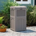 thumbnail image 1 of Patiowell 36 Gallon Hideaway Can Resin  Trash with Latch for Backyard, Deck, or Patio,Light Brown, 1 of 9