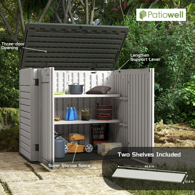 https://i5.walmartimages.com/seo/Patiowell-4-x-2-Resin-Outdoor-Storage-Shed-with-Lockable-Multi-Opening-Door-Easy-Storage-for-Trash-Cans-Tools-and-Bicycles_831f704a-64fa-481a-bc89-ad4625cc36a3.28aef1e8aafca60c9abbd7e2f7810b8b.jpeg?odnHeight=768&odnWidth=768&odnBg=FFFFFF