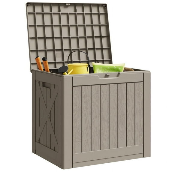 Patiowell 40 Gallon Outdoor Deck Box, Lockable Weatherproof Plastic Storage with Handles for Patio, Garden, Pool