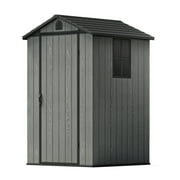 Patiowell 4x4 Resin Shed for Outdoor, Garden tool Storage Shed with Design of Lockable Doors, Tool Storage for Garden