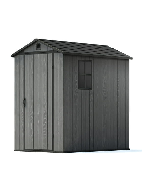Patiowell 4x6 Plastic Shed for Outdoor Storage,Resin Shed with Window for Garden,Backyard,Tool Storage Use