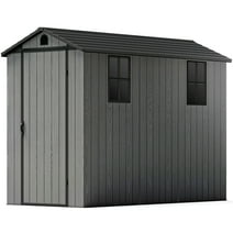 Patiowell 4x8 Resin Shed for Outdoor, Garden tool Storage Shed with Design of Lockable Doors, Tool Storage for Garden
