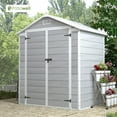 thumbnail image 1 of Patiowell 6x4 Resin Outdoor Storage Shed-Perfect to Store Patio Furniture, Garden Tools Bike Accessories, Beach Chairs and Lawn Mower, Grey & White, 1 of 9
