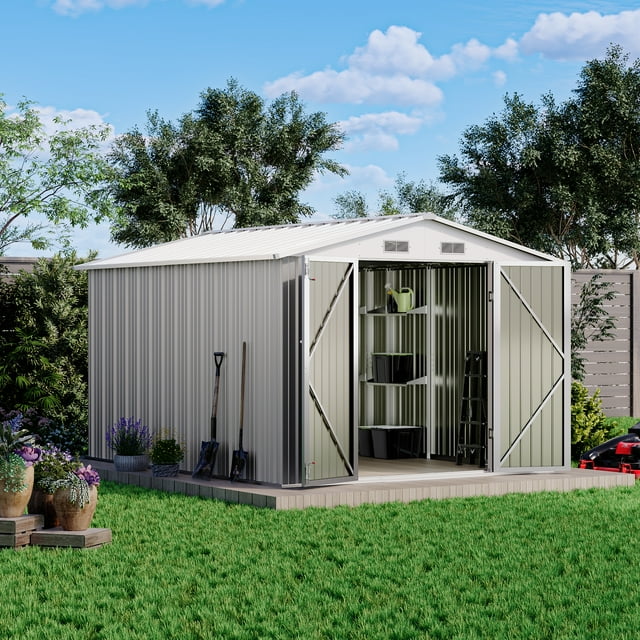 Patiowell Extra Large Garden Shed, 8x10 ft, Weatherproof with ...