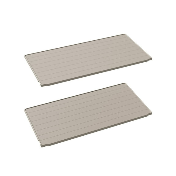 Patiowell Adjustable Outdoor Storage Shed Shelf, Durable, Weatherproof Storage Solution, Easy-to-Install Accessory, 2Pcs Shelves, Beige