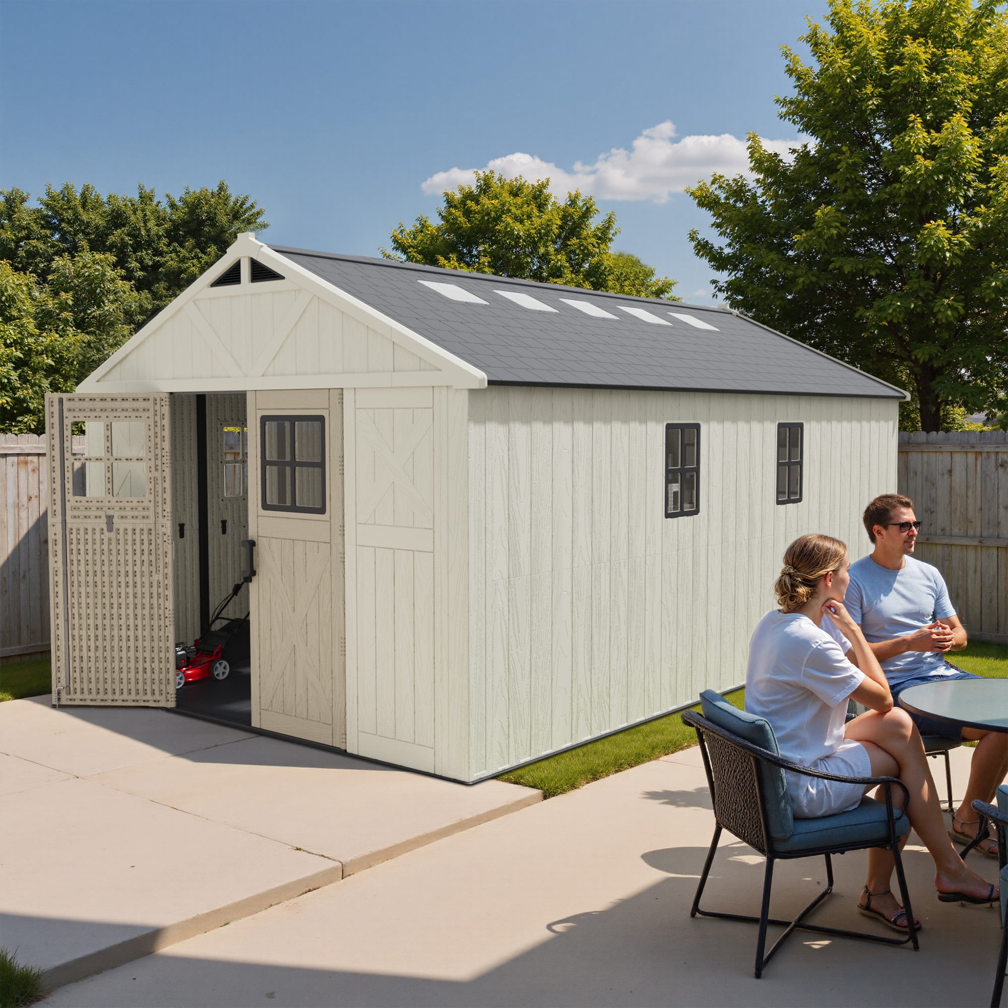 Patiowell, Outdoor Storage Shed 10x16FT, Large Capacity Resin