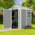 thumbnail image 1 of Patiowell Plastic Storage Shed with Resin Frame, 6 x 4 ft, Gray & White, 1 of 10