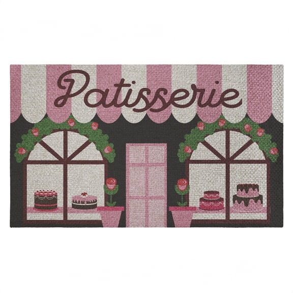 Patisserie Bakery Storefront Outdoor Door Mat, design by Lil' Rue, 18"x30"
