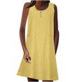 thumbnail image 1 of Patlollav Womens Dress,Women'S Fashion Casual Holiday Summer Round Neck Pockets Solid Color Sleeveless Party Beach Dress, 1 of 6