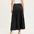 thumbnail image 1 of Patlollav 2024 Womens Dress,Women'S Solid Color Cotton Elastic Waist Binding Large Pleated Skirt High Waist Half Skirt, 1 of 6