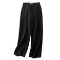 thumbnail image 1 of Patlollav 2024 Womens Fashionable Casual Solid Color Cotton and Linen Straight Leg Wide Leg Pants, 1 of 6