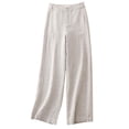 thumbnail image 1 of Patlollav 2024 Womens Fashionable Casual Solid Color Cotton and Linen Straight Leg Wide Leg Pants, 1 of 6