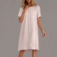 thumbnail image 1 of Patlollav 2025 Summer Womens Casual Short Sleeve Pocket Shirt Dress, 1 of 6