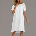 thumbnail image 1 of Patlollav 2025 Summer Womens Casual Short Sleeve Pocket Shirt Dress, 1 of 6