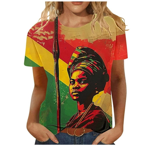 Patlollav 3/4 Length Sleeve Womens Tops 2025 Floral Print Vintage Casual Loose with Round Neck Plus Size Shirts