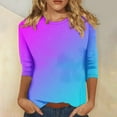 thumbnail image 1 of Patlollav 3/4 Sleeve Blouses for Women's Fashion Tees Casual Crewneck 3/4 Sleeve Loose T-Shirt Ladies Shirts, 1 of 6