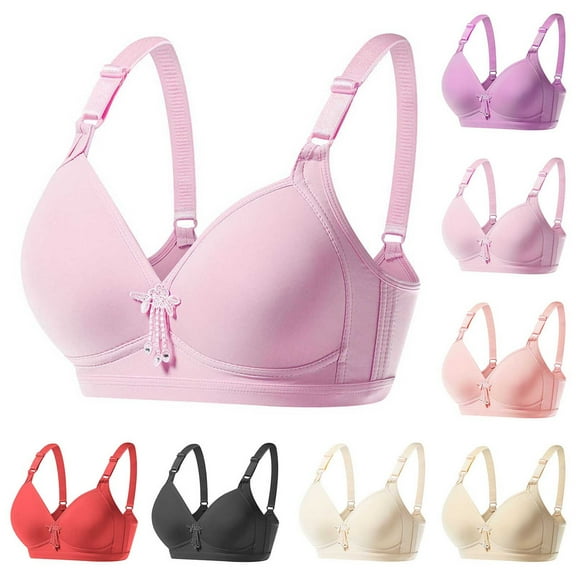 Patlollav Bras for Women,Ladies Color Comfortable Hollow Out Perspective Bra Underwear No Rims