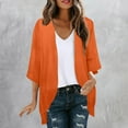 thumbnail image 1 of Patlollav Chiffon Tops for Women Cardigans Printed Fall Summer 3/4 Sleeve Tops Ladies Cardigan with Pocket, 1 of 6
