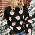 thumbnail image 1 of Patlollav Christmas Sweater Womens Clothing Print Round-Neck Long Sleeve Tops, 1 of 6