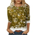 thumbnail image 1 of Patlollav Christmas Tops for Ladies,Womens Round Neck Three Quarter Sleeve Tops S-3Xl Gift, 1 of 6