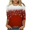 thumbnail image 1 of Patlollav Christmas Tops for Ladies,Womens Comfortable Blouse 3/4 Sleeve Casual T-Shirt Gift, 1 of 6