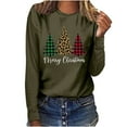 thumbnail image 1 of Patlollav Christmas Tops for Women,Ladies Tops Plaid Casual Long Sleeve T-Shirt Gift, 1 of 6