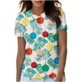 thumbnail image 1 of Patlollav Christmas Tops for Women,Ladies Short Sleeve T-Shirt Shirt, 1 of 6