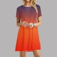 thumbnail image 1 of Patlollav Dresses for Women Ladies Loose Casual Short Sleeve O-Neck Solid Mini Dress, 1 of 6