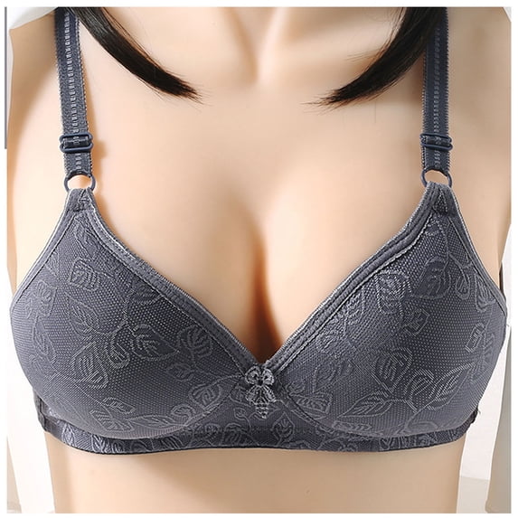 Patlollav Bras for Women Plus Size Wire Free Comfortable Push Up Hollow Out Bra Underwear