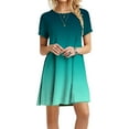 thumbnail image 1 of Patlollav Womens Casual Short Sleeve O-Neck Solid Dresses Ladies Loose Mini Dress, 1 of 6