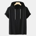 thumbnail image 1 of Patlollav Mens Casual Solid Hooded Pullover Short Sleeve Sports T-Shirt Tops, 1 of 6