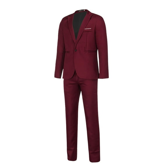 Patlollav Mens Fashion Suit Jacket+Suit Pants Two-Piece Suit