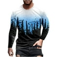 thumbnail image 1 of Patlollav Mens Tops Fashion Casual Round Neck Pullover Print Long Sleeve T-Shirt Blouse, 1 of 6
